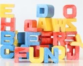 Vintage Letter Blocks - Mattel Tuff Stuff Alphabet Blocks