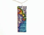 Map Necklace ... design chosen at random ....globe, earth day .... FREE Shipping US
