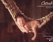 Newborn Girl or Boy Mini Blanket Handspun Hammock Photography Prop in "oyster" - girl, boy and neutral colorways available