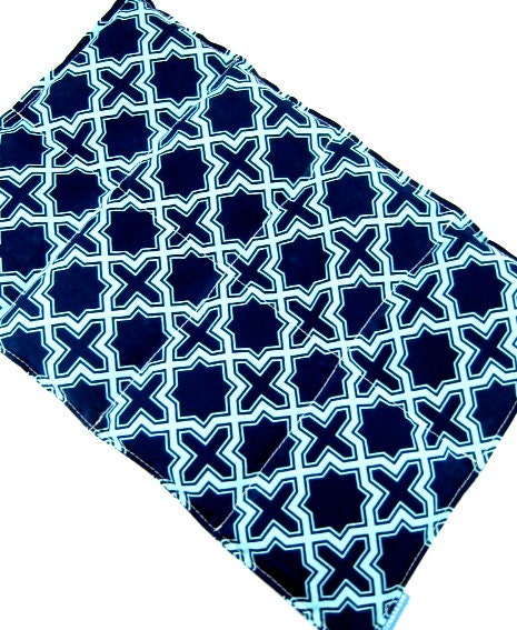 Ex-Large Back Relief Therapy Heat Pack  Organic Flaxseed Rice Lavender Scented Nap Sak Lake Blue Gift Ideas