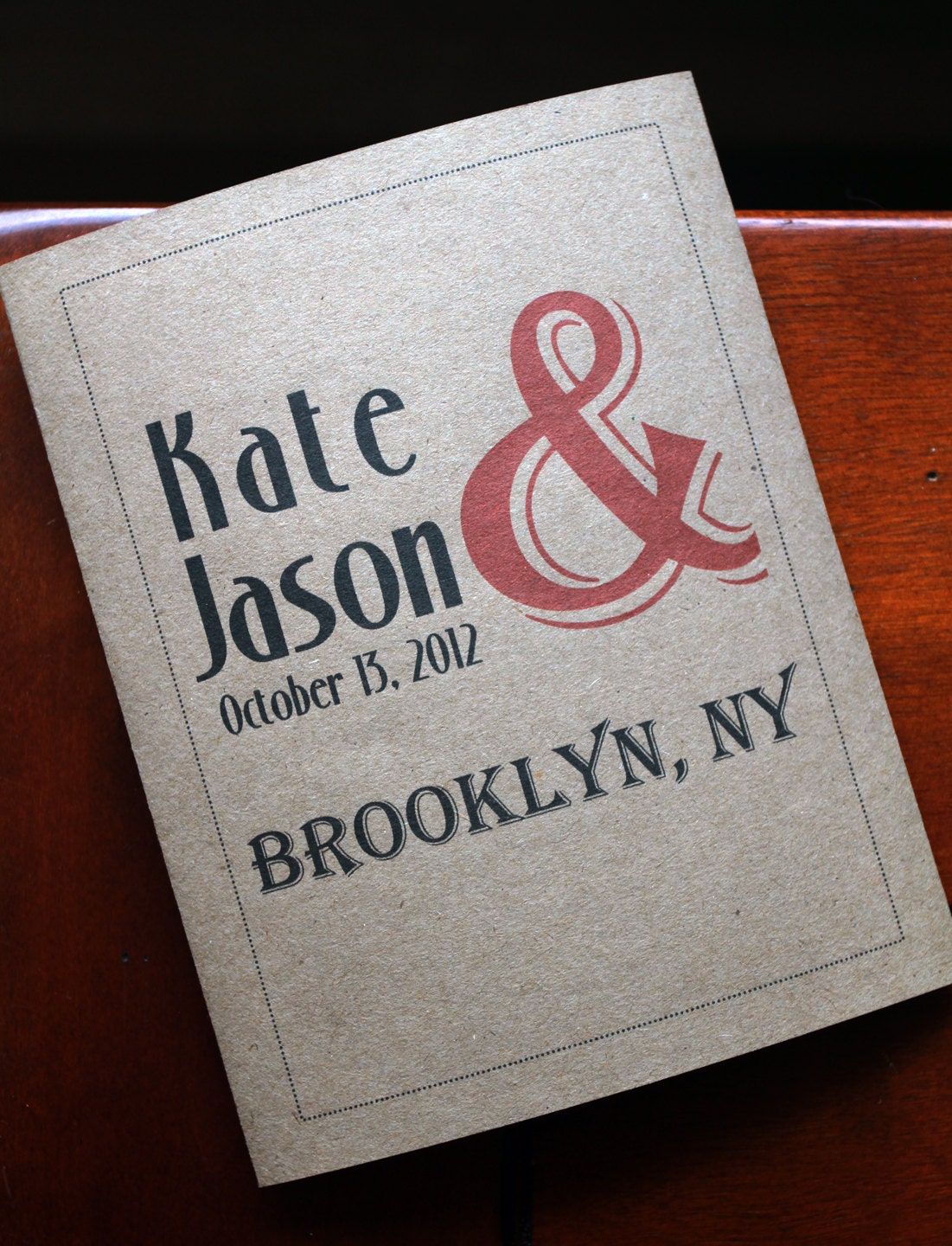 Modern Rustic Kraft Paper Ampersand Wedding Invitation
