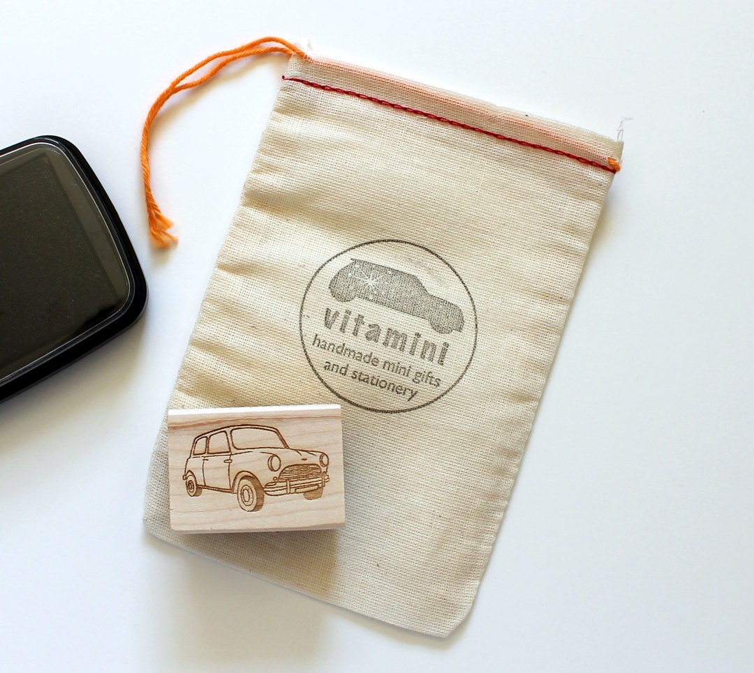 Classic Mini Cooper Rubber Stamp