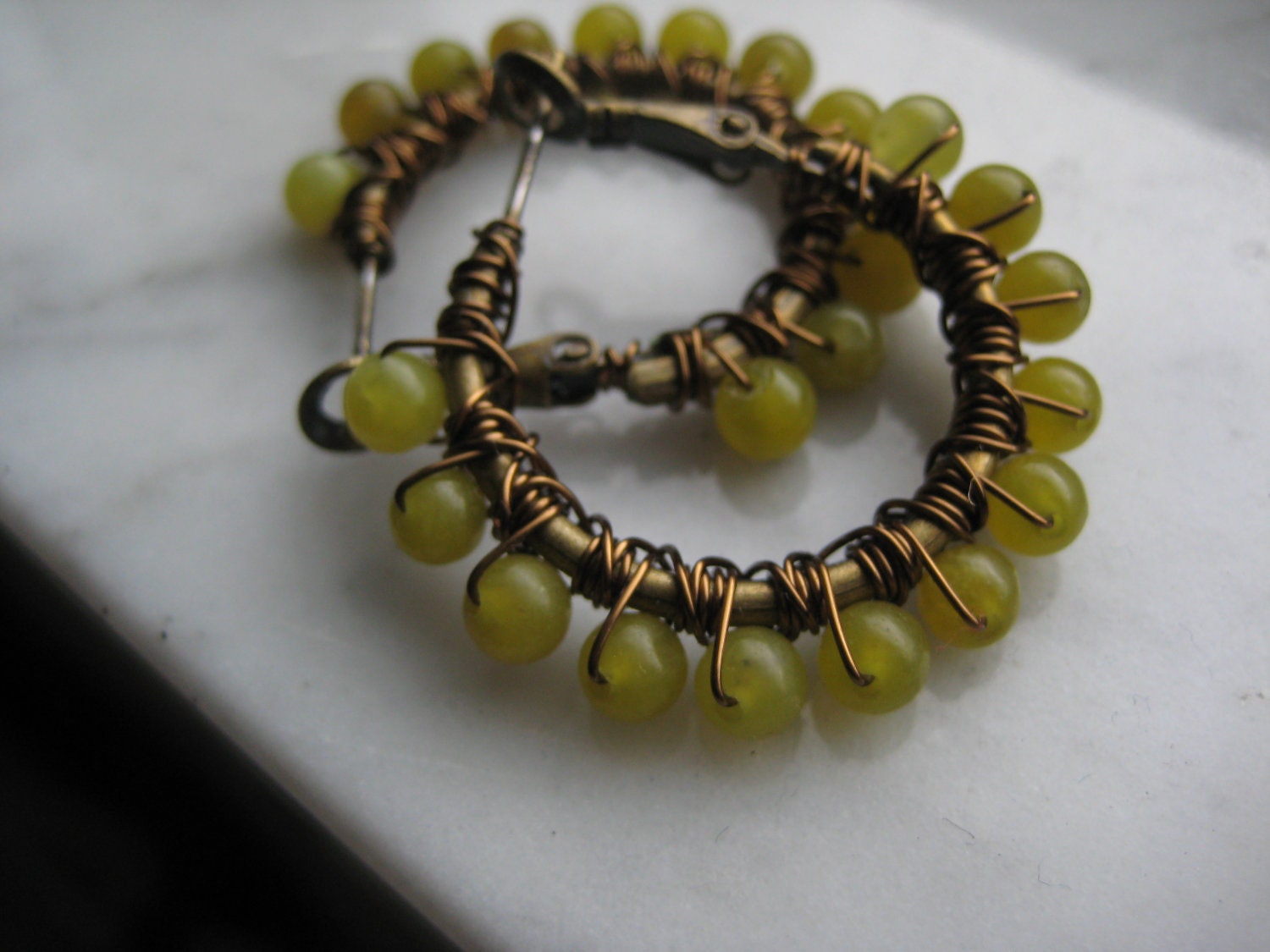 Green Boho Hoops