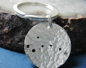 Sterling Silver Key Chain Key Ring -- Constellation Little Dipper -- North Star -- Polaris -- Father's Day -- Graduation -- Groomsmen Gift