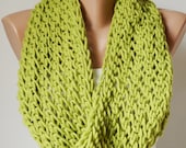 ON SALE -Winter Accessories-Pistachio Green....Infinity Scarf, Loop Scarf, Circle Scarf, Cowl Scarf..Wool handmade knitting