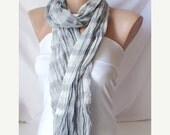 SALE - Unisex Scarf from %100 Viscone and cotton mix with plaid desing
