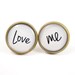 Love Me Stud Earrings - Love Earring Posts - Romantic Earrings - Love Jewelry