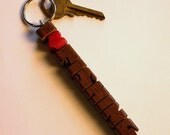 Walnut Wood Name - iHeart Keychain - Handmade to Order in the USA