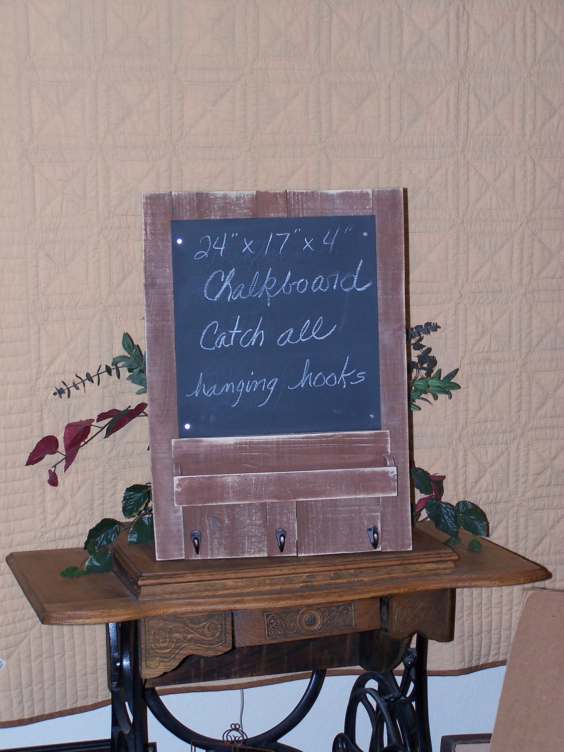 Large Chalkboard Message Organization Center, Wood Sign Home Decor, Minimalist Industrial, Rustic, Shabby Cottage Chic, Primitive Farmhouse