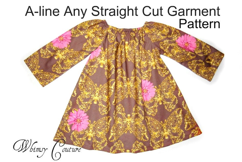 Whimsy Couture Sewing Pattern Tutorial ebook A-line Or Flare Any Straight Cut Pattern With This A-line Curve