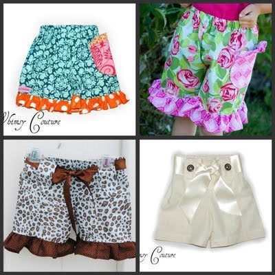 On Sale 2.50 Off Whimsy Couture -- Girls Ruffle Shorts -- Sewing Pattern Tutorial with option for flat front many sizes PDF Instant