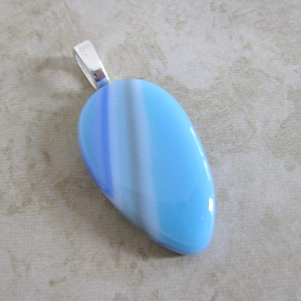 Unique Fused Glass Pendant, Blue Pendant, Blue Jewelry, Blue Fused Glass Jewelry - Outer Space - 3927 -2