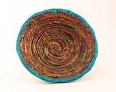 Trinket Dish, Turquoise and Copper Spiral Dish Sculpture