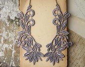 lace peter pan collar necklace - ANNABELLE- pale grey - detachable collar