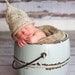 Baby Hat, Newborn, Infant ,Speckled Taupe Elfin Pixie, Boutique Hat,  Baby Photo Prop Hat