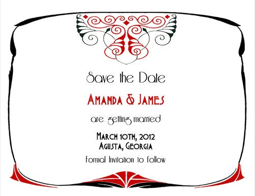 Art Nouveau Save the Date - Wedding Invitations - SAMPLE