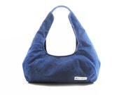 Curvy Vegan Hobo Bag in Ink Waxed Canvas