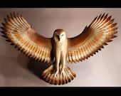 Barn Owl wood sculpture  Jason Tennant