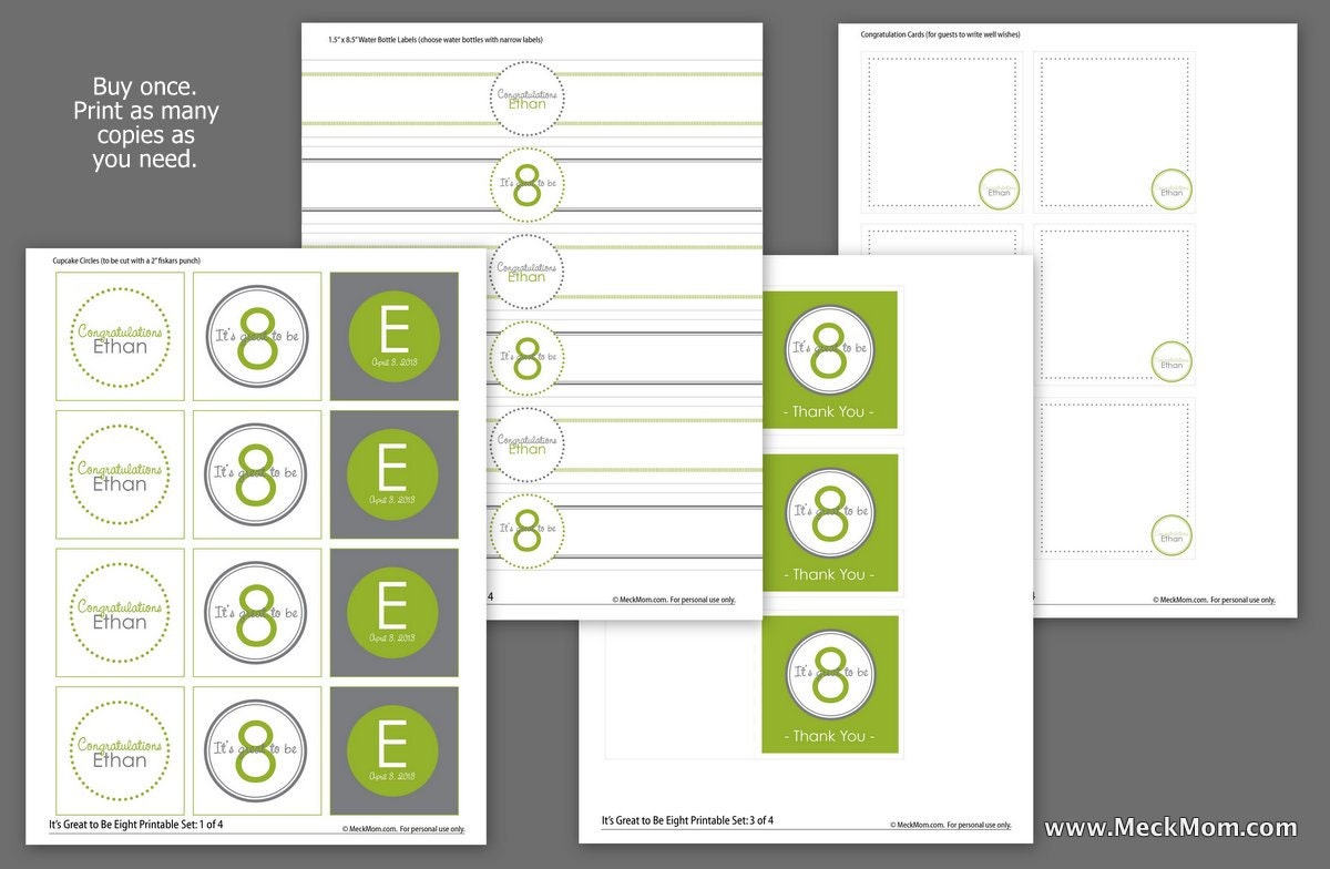Personalized LDS Baptism Printable - Gray/Olive Green