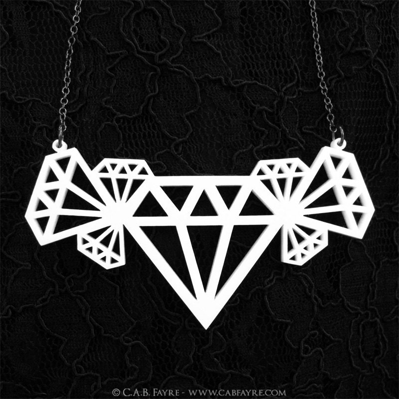 Diamond Cluster Necklace - Laser Cut Acrylic (C.A.B. Fayre Original Design)