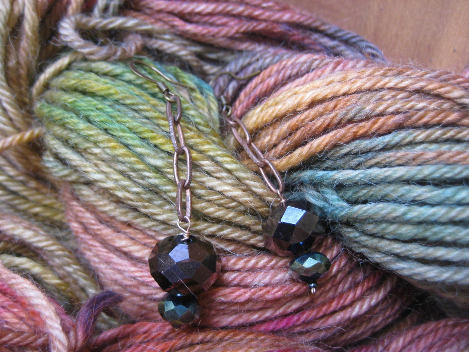 Woolpops L' Automne Yarn Merino Alpaca Silk and Earrings Gift Set