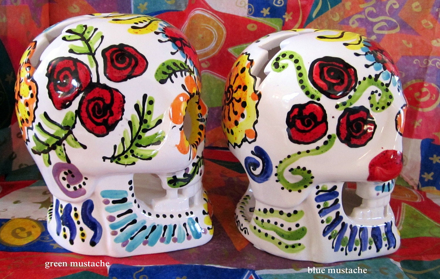 Sugar Skull Candle Luminaria for Day of the Dead and Year Round