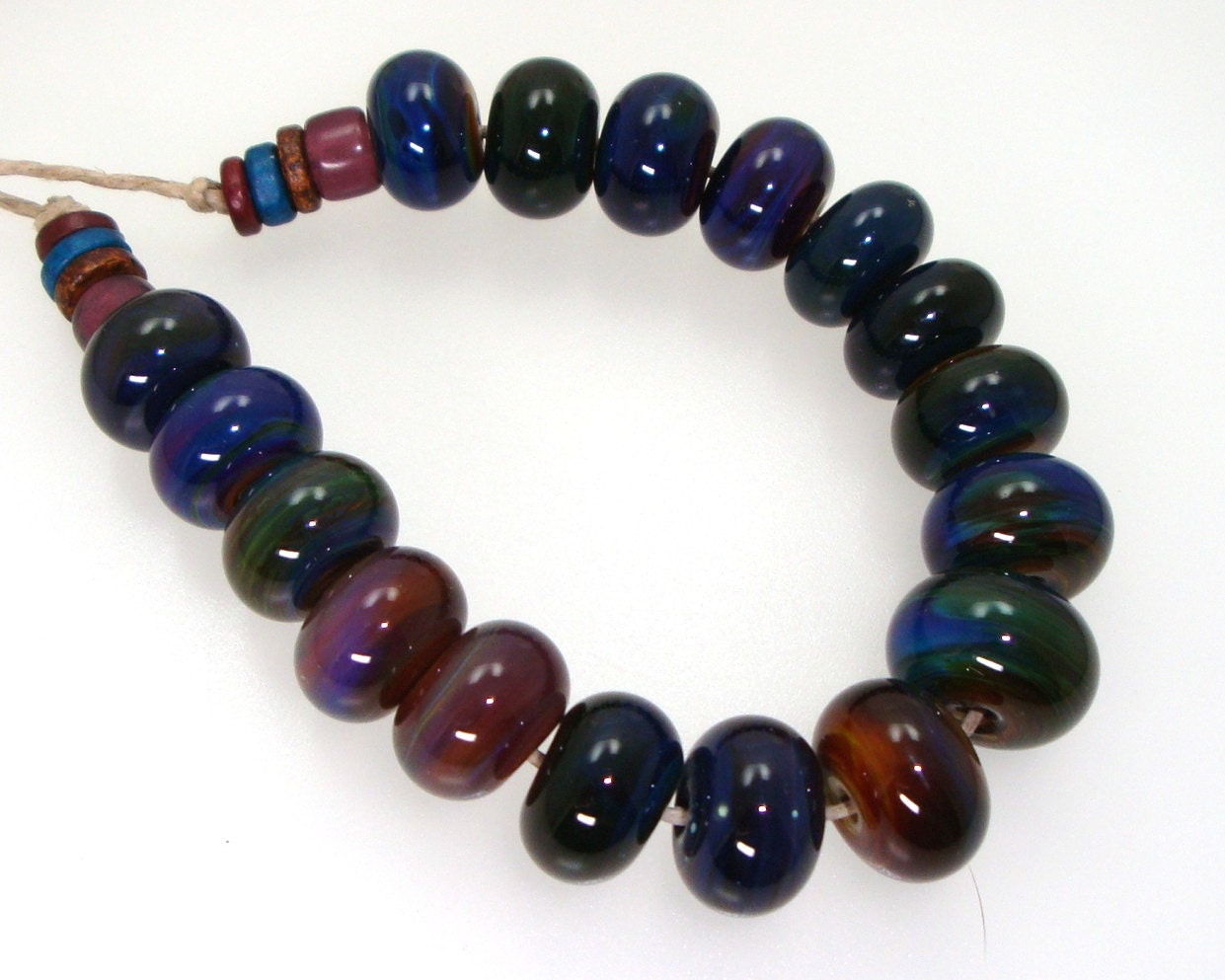 Reserved for Cheryl Bead Set as Described and Pictured with 15 Coordinating Disk Beads
