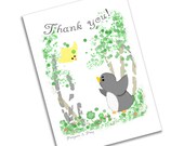 Thank You Card- Penguin & Peep Clover