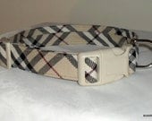 Tan Plaid Dog Collar - All Sizes