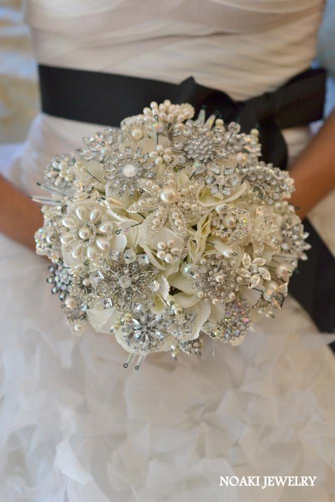 Deposit for classic heirloom pearl brooch bouquet -- made-to-order wedding brooch bouquet