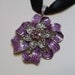 Vintage Pendant   Rhinestones center shades of Lavender     SALE       SALE