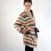 Wrap Sweater - 1970s Striped Wrap Cardigan