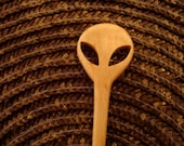 Alien Head Hair Stick/Shawl Pin Handmade from Yellowheart Wood ooak/Coupon