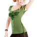 Forest olive Green Aztec stencil top, layered design, open back tshirt, MEDIUM