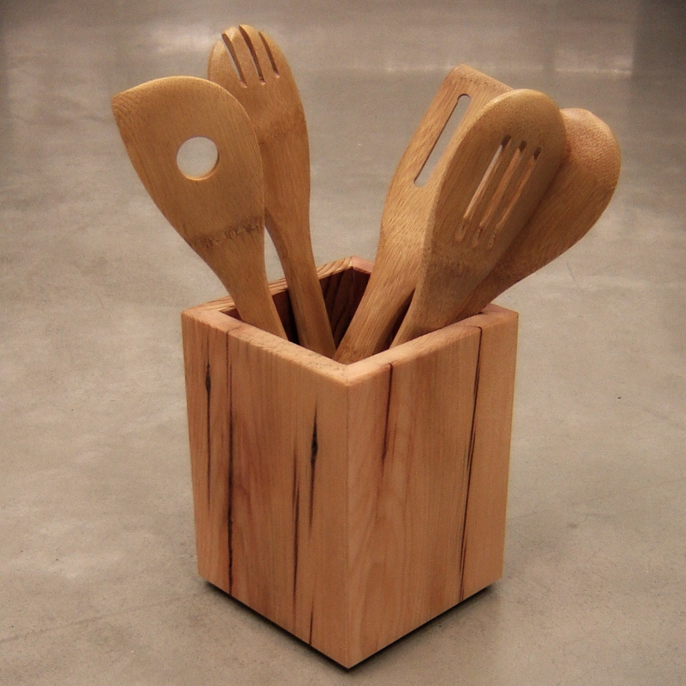 Wooden Kitchen Utensil Holder from Reclaimed Pine