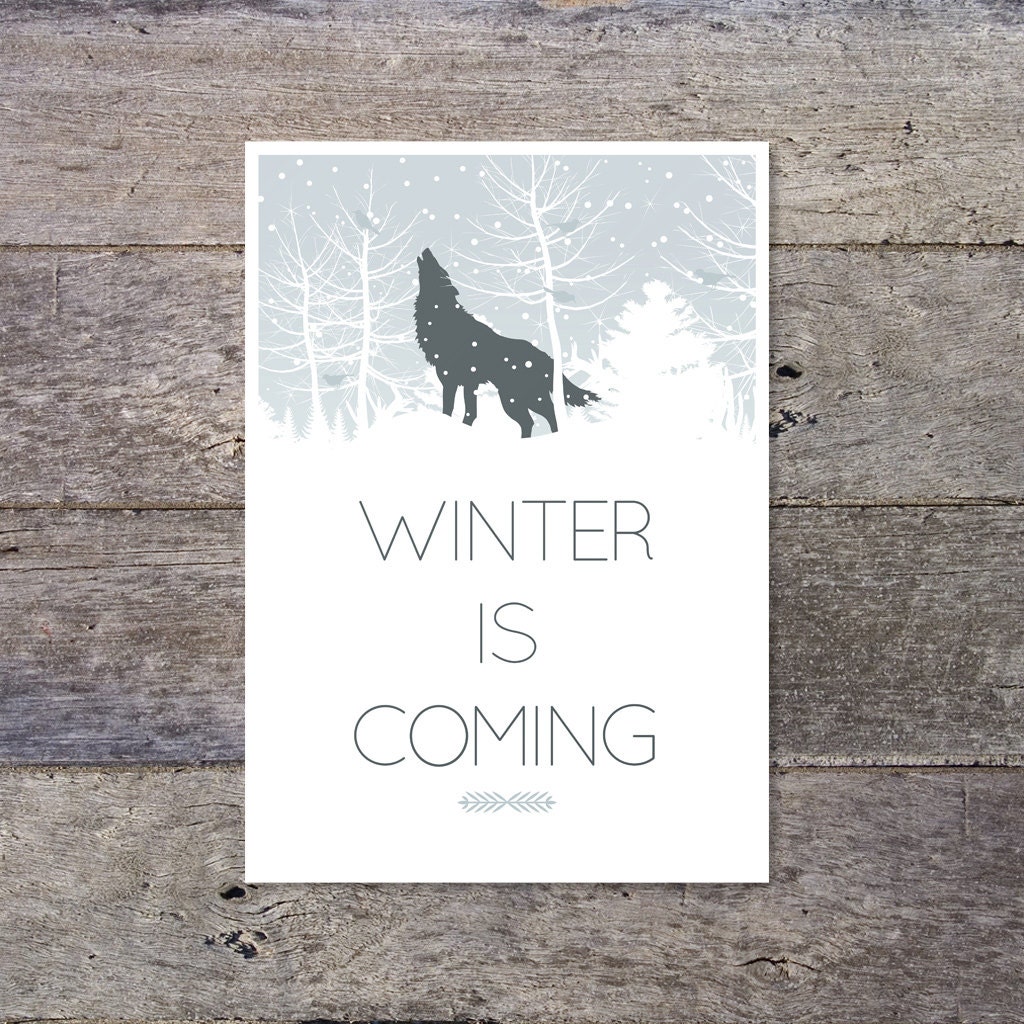 Game of Thrones - Winter Is Coming - typographic print poster