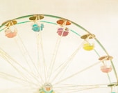 Ferris wheel photograph circus art carnival photography beige tones summer fun midway muted colors - Peaches and Cream 8x8