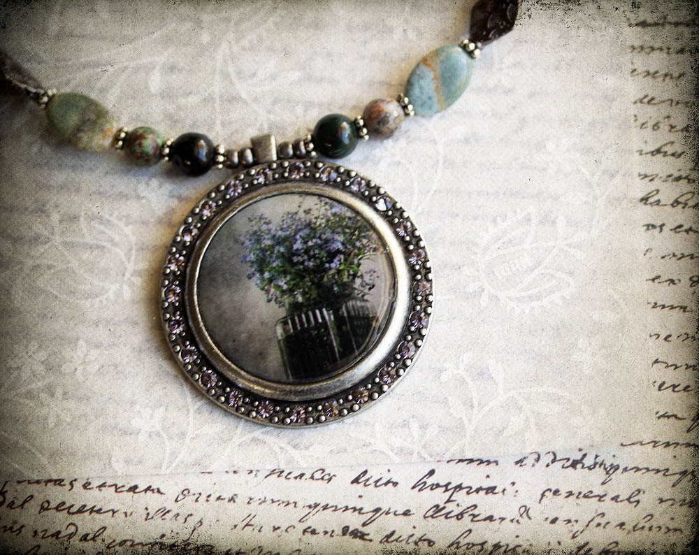 wildflowers wearable art pendant photo jewelry original photography mothers day for her - judeMcConkeyPhotos