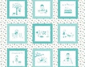 The Simple Life---Simple Life Panel Aqua--1 yard--Tasha Noel for Riley Blake Fabrics