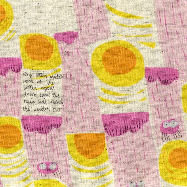 Nursery Versery---Itsy Bitsy in Pink-1 yard--Heather Ross for Kokka Fabrics
