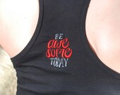 Embroidered Black Racerback Tank - Be Awesome Today