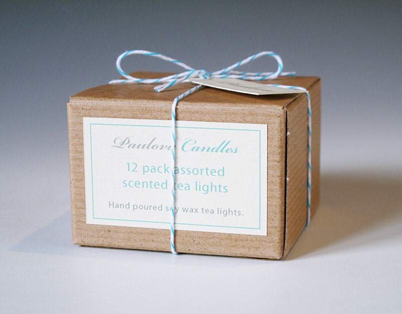 12 assorted tea lights.