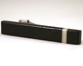 Tie Tack - African Gaboon Ebony with Ivory Accent tie clip (TB-348)