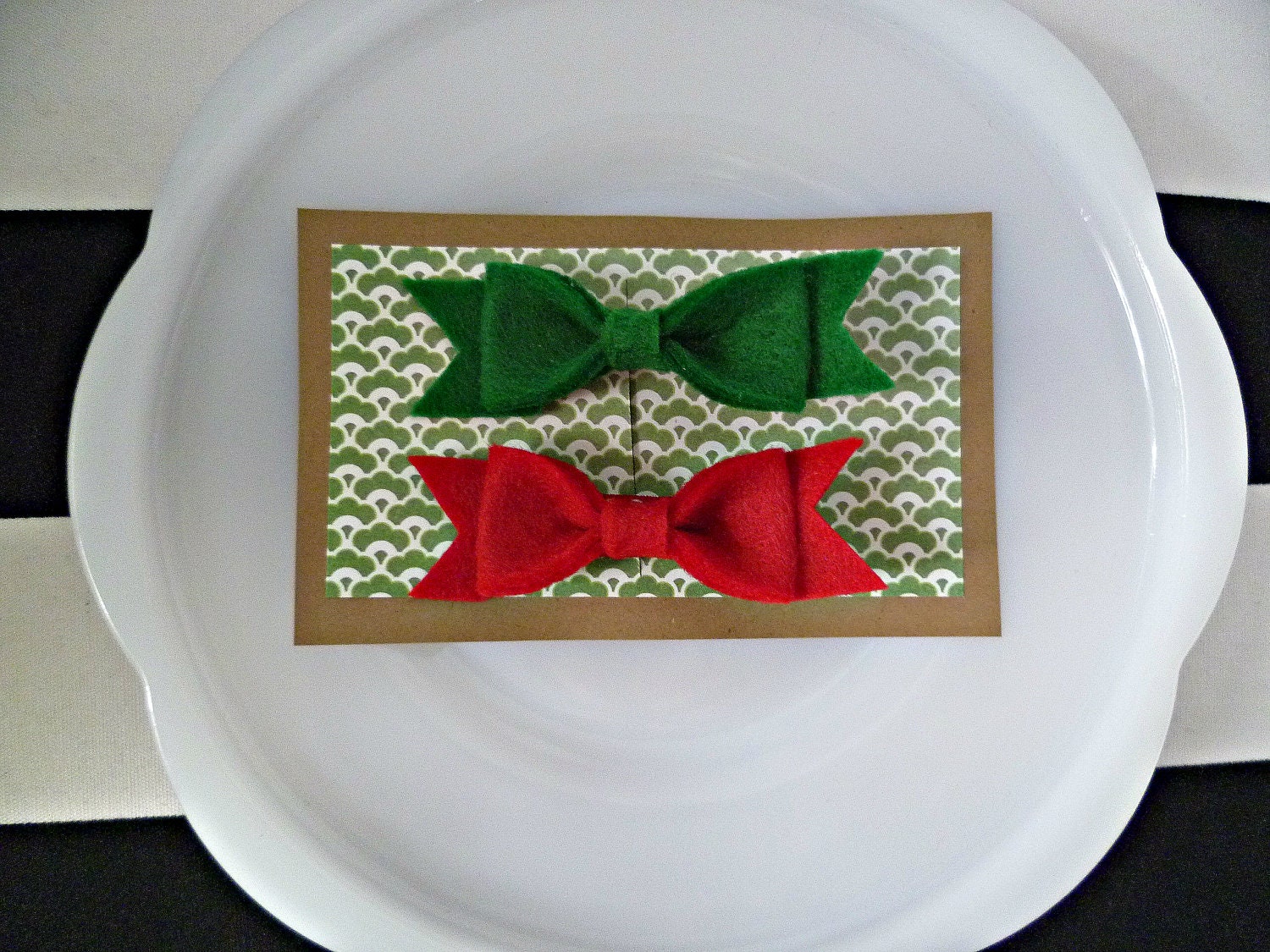 50% OFF SALE Merry Christmas -  2 Fancy Felt Bow Hair Clips