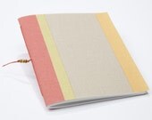 Orange and yellow jotter notebook, recycled wallpaper journal, gift under 5, stocking stuffer
