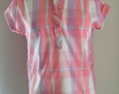 Vintage Pink Plaid Blouse