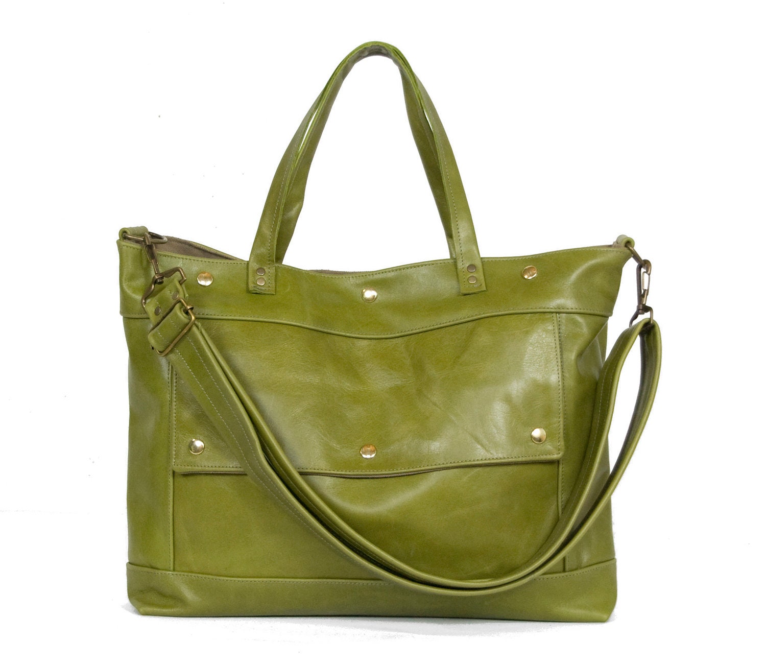 Archive Bag in Green Apple Leather - LAST ONE - Made to Order