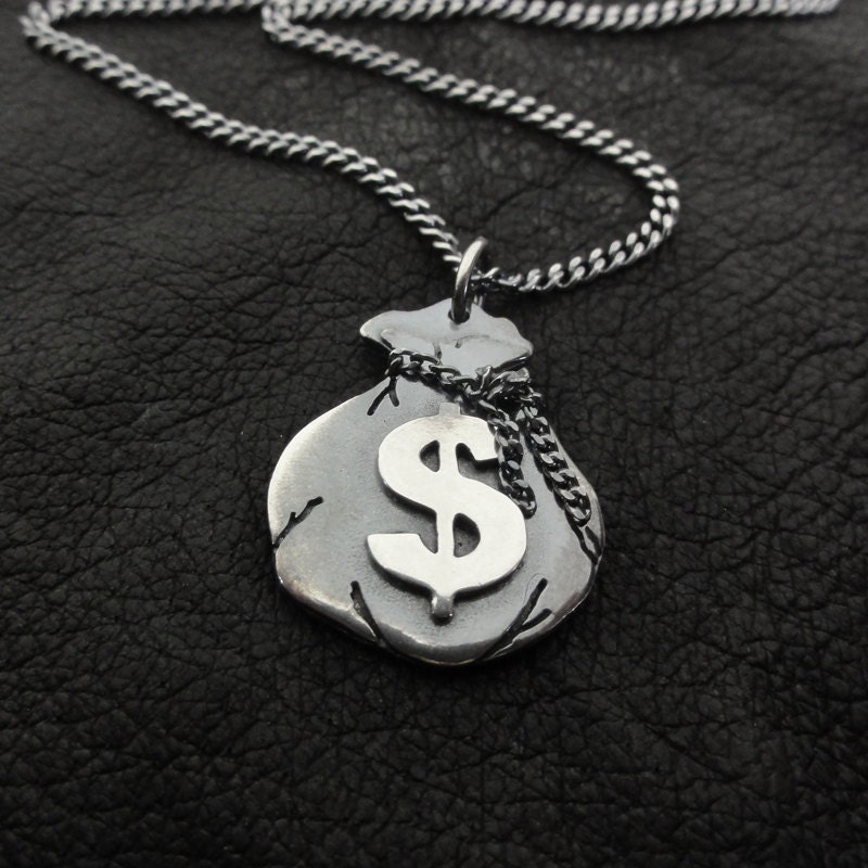 SALE-THIEVERY silver money bag necklace