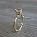 Pear White Sapphire Twig Ring in White or Yellow Gold