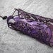 Cuff "Victorian" in violet leather 5-3/4" wrist